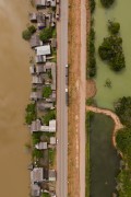 Picture taken with drone of the BR-364 Highway bordering the Jamari River - Itapua do Oeste city - Rondonia state (RO) - Brazil