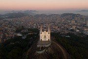 Picture taken with drone of the Nossa Senhora da Penha Church (XVIII century) - Rio de Janeiro city - Rio de Janeiro state (RJ) - Brazil