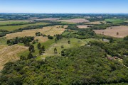 Picture taken with drone of small rural properties and APA of the Devonian Escarpment - Lapa city - Parana state (PR) - Brazil