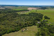 Picture taken with drone of small rural properties and APA of the Devonian Escarpment - Lapa city - Parana state (PR) - Brazil