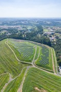 Picture taken with drone of the Caximba Solar Pyramid (solar power plant) - Former Caximba Landfill - Curitiba city - Parana state (PR) - Brazil