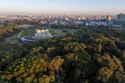 Picture taken with drone of the Curitiba Botanical Garden (Francisca Maria Garfunkel Rischbieter Botanical Garden) - Curitiba city - Parana state (PR) - Brazil