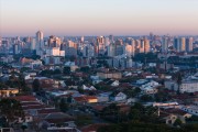 Picture taken with drone of Curitiba at dawn - Curitiba city - Parana state (PR) - Brazil