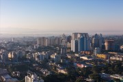 Picture taken with drone of Curitiba at dawn - Curitiba city - Parana state (PR) - Brazil