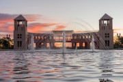 Fountains and artificial lake - Tangua Park - Curitiba city - Parana state (PR) - Brazil