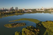 Picture taken with drone of the Barigui Park - Curitiba city - Parana state (PR) - Brazil