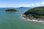 Picture taken with drone of the Boi Mountain and Tartaruga Island - Matinhos city - Parana state (PR) - Brazil