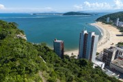 Picture taken with drone of the Brava Beach with Guaratuba in the background - Matinhos city - Parana state (PR) - Brazil