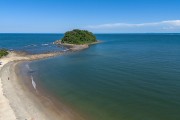 Picture taken with drone of the Mansa Beach and Tartaruga Island - Matinhos city - Parana state (PR) - Brazil