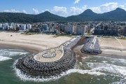 Picture taken with drone of the construction of a jetty during the revitalization work on the Brava Beach waterfront - Matinhos city - Parana state (PR) - Brazil