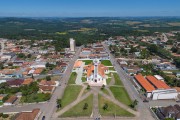 Picture taken with drone of the Sao Benedito Church (Sanctuary of Saint Benedict) - Lapa city - Parana state (PR) - Brazil