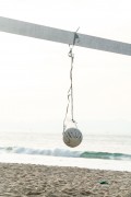 Detail of a ball hanging from a crossbar on Copacabana Beach - Rio de Janeiro city - Rio de Janeiro state (RJ) - Brazil