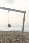 Detail of a ball hanging from a crossbar on Copacabana Beach - Rio de Janeiro city - Rio de Janeiro state (RJ) - Brazil