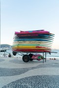 Surfboards in cargo trolley on sidewalk of Copacabana Beach - Rio de Janeiro city - Rio de Janeiro state (RJ) - Brazil