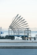 Cargo trolley for transporting surfboards on sidewalk of Copacabana Beach - Rio de Janeiro city - Rio de Janeiro state (RJ) - Brazil