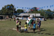 Children playing the popular folklore of Boi Malhadinho (Boi Estrelinha) in the community of Nossa Senhora das Lagrimas - Parintins city - Amazonas state (AM) - Brazil