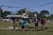 Children playing the popular folklore of Boi Malhadinho (Boi Estrelinha) in the community of Nossa Senhora das Lagrimas - Parintins city - Amazonas state (AM) - Brazil