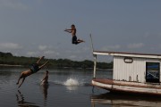 Riverine children from the Jara Community playing in the river - Parintins city - Amazonas state (AM) - Brazil