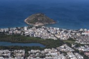 Aerial view of the Recreio dos Bandeirantes neighborhood with Taxinhas Lake and Chico Mendes Municipal Natural Park  - Rio de Janeiro city - Rio de Janeiro state (RJ) - Brazil