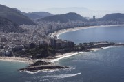 Aerial view of the Arpoador Stone with the Copacabana Beach in the background  - Rio de Janeiro city - Rio de Janeiro state (RJ) - Brazil