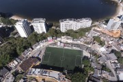 Aerial view of football field in Palacio Slum - Niteroi city - Rio de Janeiro state (RJ) - Brazil