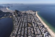 Aerial view of the Ipanema neighborhood with the Rodrigo de Freitas Lagoon to the left and Copacabana in the background - Rio de Janeiro city - Rio de Janeiro state (RJ) - Brazil