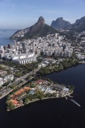 Aerial view of the Rodrigo de Freitas Lagoon with the Garden of Allah Canal and the Caicaras Club  - Rio de Janeiro city - Rio de Janeiro state (RJ) - Brazil