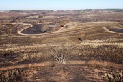 Picture taken with drone of a fire in a rural area - Poloni city - Sao Paulo state (SP) - Brazil