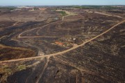 Picture taken with drone of a fire in a rural area - Poloni city - Sao Paulo state (SP) - Brazil