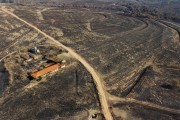 Picture taken with drone of a fire in a rural area - Poloni city - Sao Paulo state (SP) - Brazil