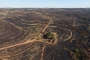 Picture taken with drone of a fire in a rural area - Poloni city - Sao Paulo state (SP) - Brazil