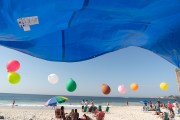 Trade stall on the edge of Copacabana Beach with balloon decoration - Rio de Janeiro city - Rio de Janeiro state (RJ) - Brazil