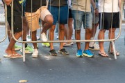 Audience behind fence watching Ironman competition - Rio de Janeiro city - Rio de Janeiro state (RJ) - Brazil