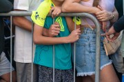 Audience behind fence watching Ironman competition - Rio de Janeiro city - Rio de Janeiro state (RJ) - Brazil