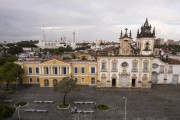 Picture taken with drone of the architectural complex, built by the Carmelites, consisting of the Church of Our Lady of Mount Carmel (16th century), the Episcopal Palace (former Carmelite Convent and current headquarters of the Archdiocese of Paraíba) and the Church of Saint Teresa of Jesus of the Third Order of Carmel (18th century) - Joao Pessoa city - Paraiba state (PB) - Brazil