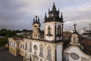 Picture taken with drone of the architectural complex, built by the Carmelites, consisting of the Church of Our Lady of Mount Carmel (16th century), the Episcopal Palace (former Carmelite Convent and current headquarters of the Archdiocese of Paraíba) and the Church of Saint Teresa of Jesus of the Third Order of Carmel (18th century) - Joao Pessoa city - Paraiba state (PB) - Brazil