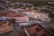 Picture taken with drone of old buildings in the historic center of Joao Pessoa - Joao Pessoa city - Paraiba state (PB) - Brazil