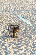 Sun umbrella protecting a water pump on Ipanema Beach - Rio de Janeiro city - Rio de Janeiro state (RJ) - Brazil