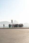 Group of young people around the statue of the poet Carlos Drummond de Andrade - Rio de Janeiro city - Rio de Janeiro state (RJ) - Brazil