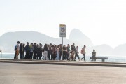 Group of young people around the statue of the poet Carlos Drummond de Andrade - Rio de Janeiro city - Rio de Janeiro state (RJ) - Brazil