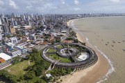 Picture taken with drone of an abandoned hotel (Tambau Hotel) on the coast of Joao Pessoa - Joao Pessoa city - Paraiba state (PB) - Brazil