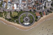 Picture taken with drone of an abandoned hotel (Tambau Hotel) on the coast of Joao Pessoa - Joao Pessoa city - Paraiba state (PB) - Brazil