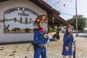 Statue of cangaceiros near a street market in Tambau - Joao Pessoa city - Paraiba state (PB) - Brazil