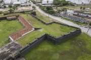 Picture taken with drone of the Santa Catarina do Cabedelo Fort (1585) - also known as Santa Catarina Fortress - Cabedelo city - Paraiba state (PB) - Brazil