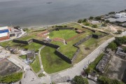 Picture taken with drone of the Santa Catarina do Cabedelo Fort (1585) - also known as Santa Catarina Fortress - Cabedelo city - Paraiba state (PB) - Brazil