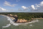 Picture taken with drone of cliffs in Beach of Golfinhos Bay  - Tibau do Sul city - Rio Grande do Norte state (RN) - Brazil