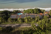 Picture taken with drone of solar energy panels at a hotel at Madeiro Beach - Tibau do Sul city - Rio Grande do Norte state (RN) - Brazil