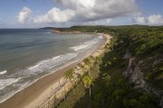 Picture taken with drone of cliff at Madeiro Beach - Tibau do Sul city - Rio Grande do Norte state (RN) - Brazil