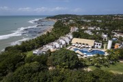 Picture taken with drone of hotels on the edge of Pipa District - Tibau do Sul city - Rio Grande do Norte state (RN) - Brazil