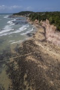 Picture taken with drone of cliffs in Beach of Golfinhos Bay  - Tibau do Sul city - Rio Grande do Norte state (RN) - Brazil